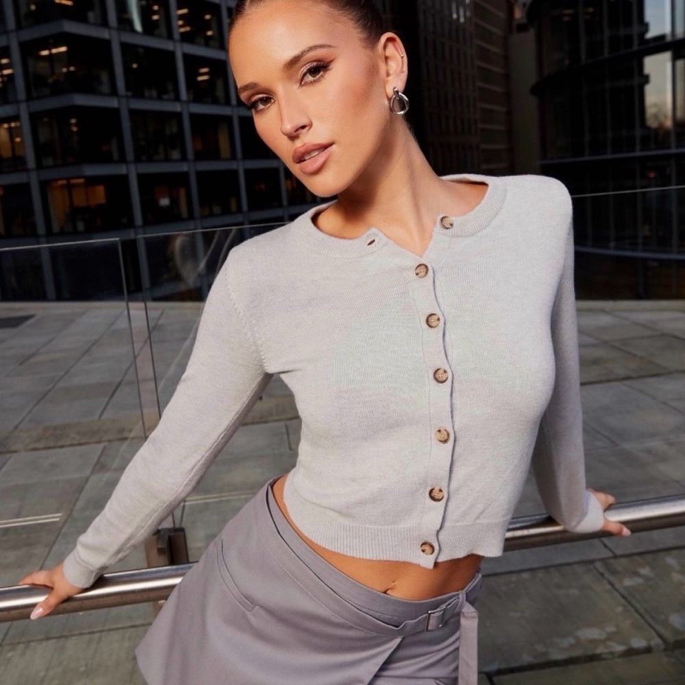 Peppermayo Light Gray Cardigan Sweater